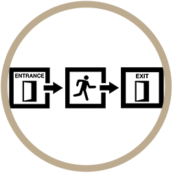 separate entrance and exit icon